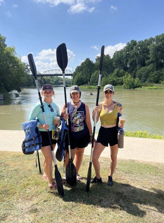 3 kayakers