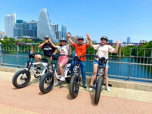 4 people on ebikes