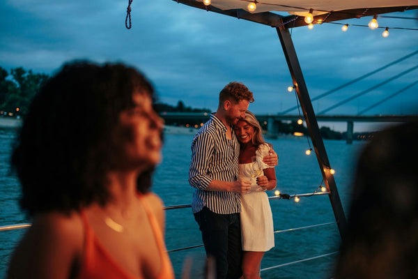 Couple on dinner cruise