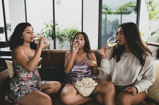 Girls watching movie together