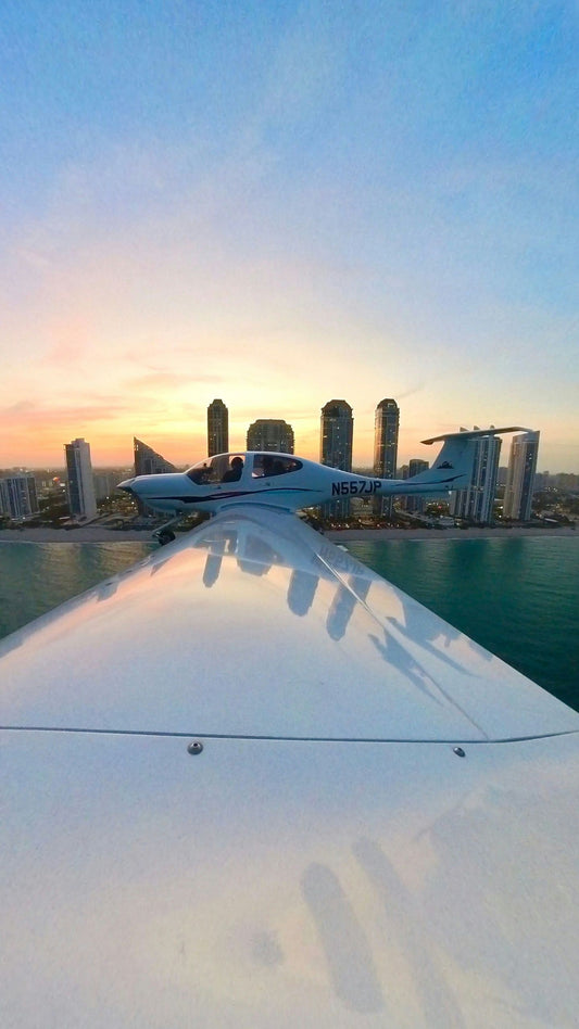 Miami Sunset Private Airplane Tour couple inside plane.jpeg