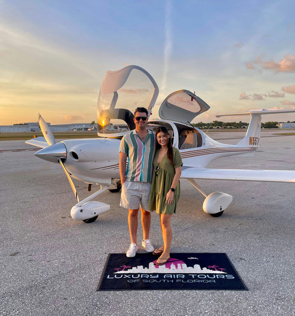 Miami Sunset Private Airplane Tour couple inside plane.jpeg