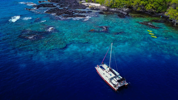 Morning Kealakekua Snorkel and Sail - boat on water.jpeg