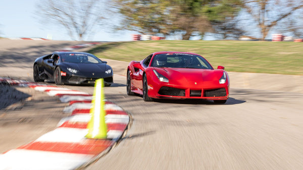 Red Supercar racing