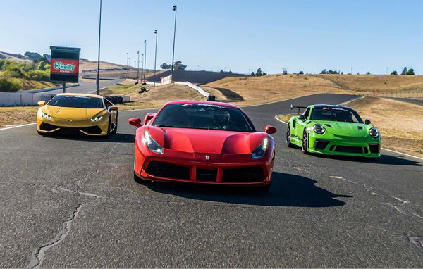 Three Supercars on Track