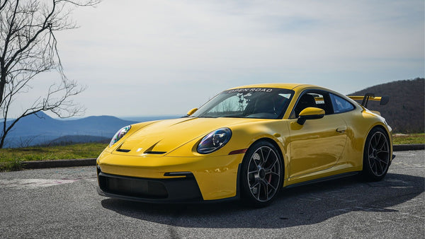 Supercar through Mountains