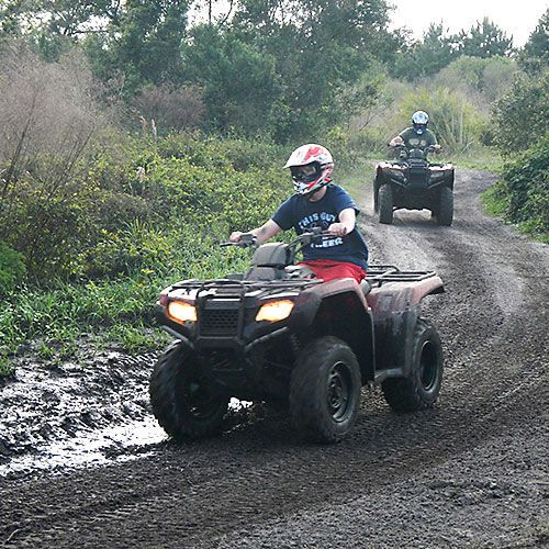 couple with atv