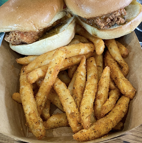 burger and fries