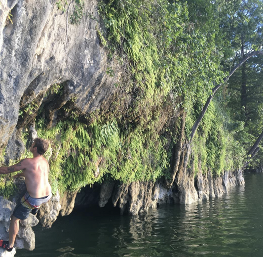 climbing wall in water