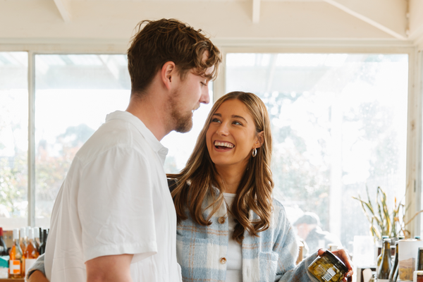 couple gathering food