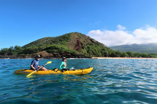 kayaks on beach