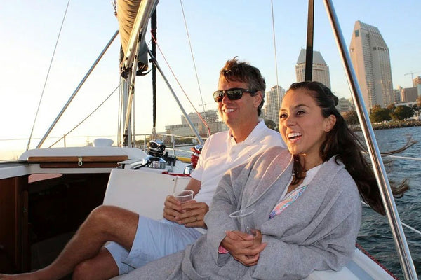 couple on yacht