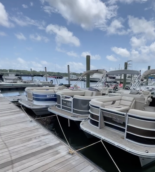 docked pontoons