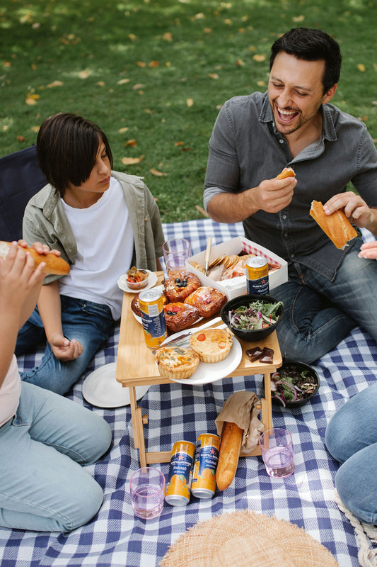 family enjoying picnic together