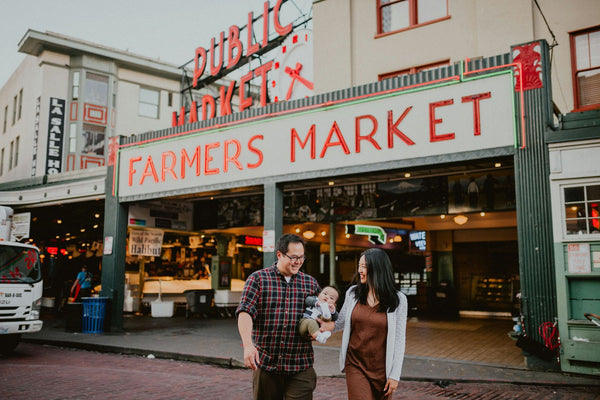 family photo at market