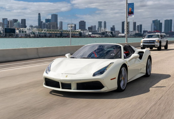 ferrari with skyline