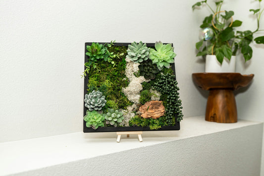 finished moss wall art