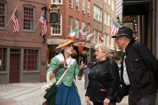 3 people on harvard tour