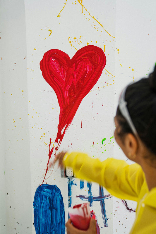 couple having fun painting