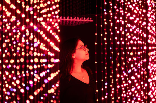 girl in red lights