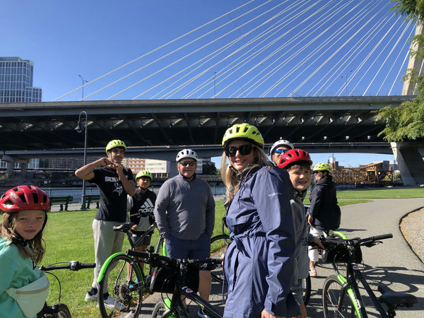 group on a bike tour in Boston