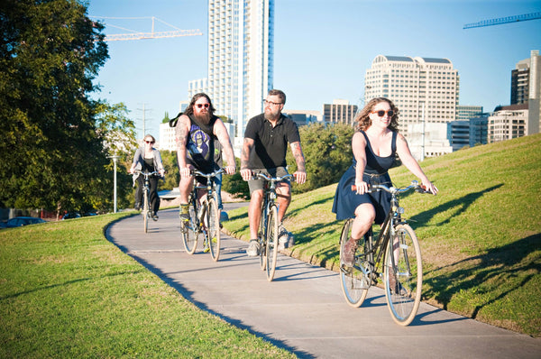 group riding on path