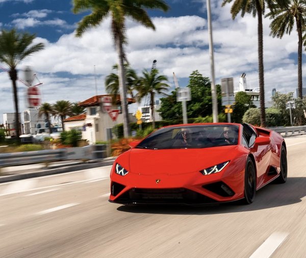 lambo on open road