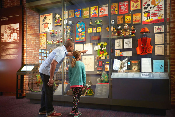 looking at museum exhibit