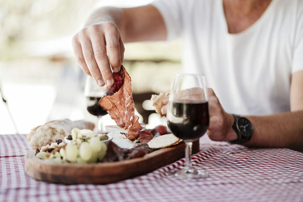 meat and grape picnic