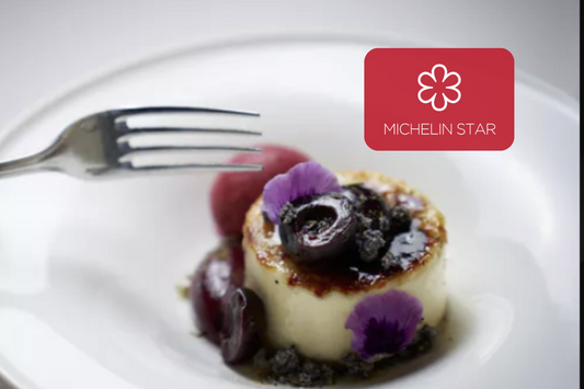 michelin star dish with logo