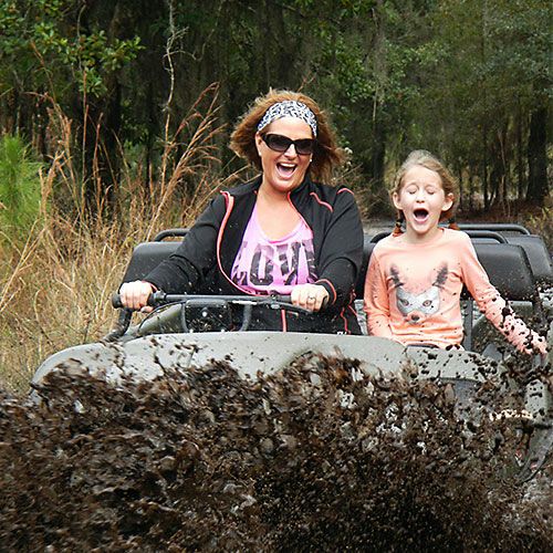 mom and daughter mudding