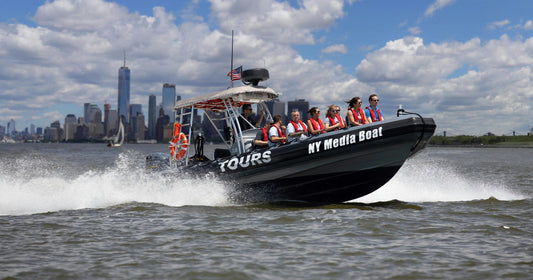 people on speedboat