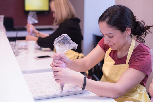 person making macaron