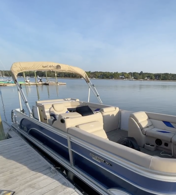 docked pontoons