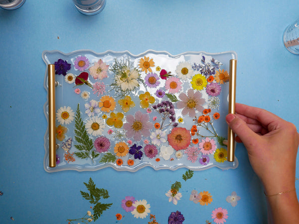 pressed flowers tray