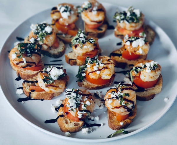 shrimp tartines