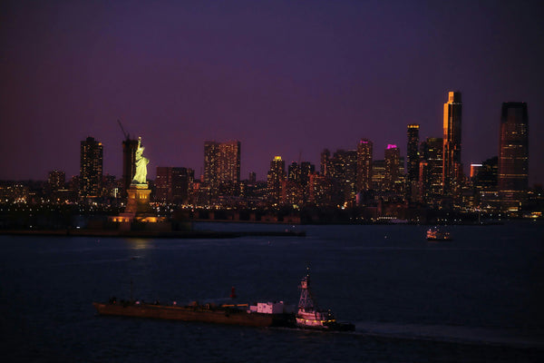 statue of liberty at night