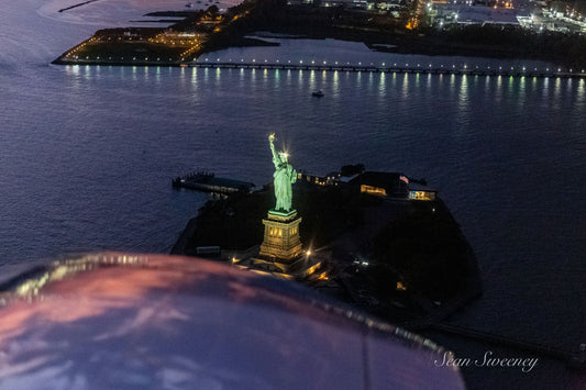 statue of liberty at night
