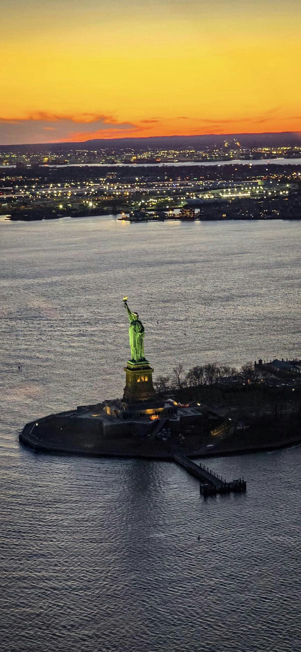 statue of liberty at night