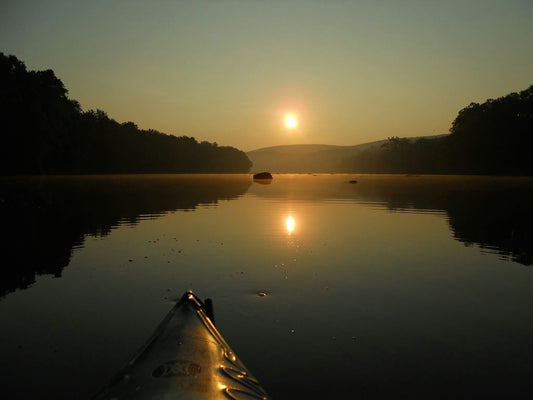 happy couple kayaking