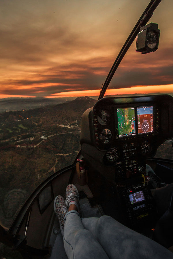 Pilot in helicopter