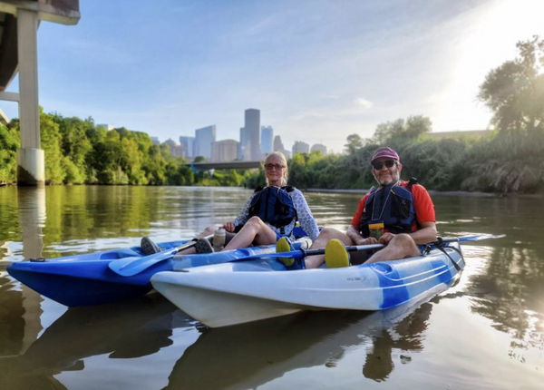 single kayak at sunrise