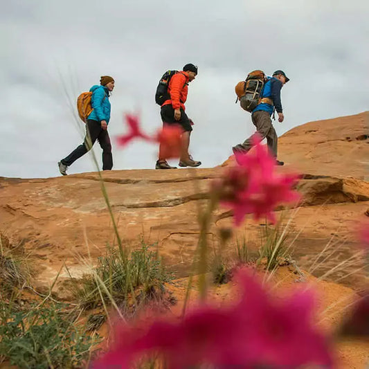 couple hiking in cayons