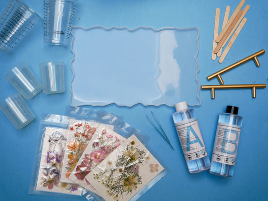 pressed flowers tray