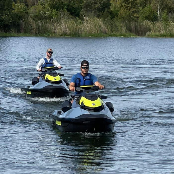 two guys on jet skis