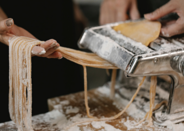 using pasta maker